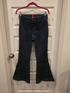 SPANX Dark Blue Flare Jeans with Center Seams